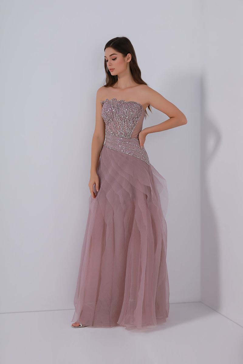 Sequin embellishment bustier dress