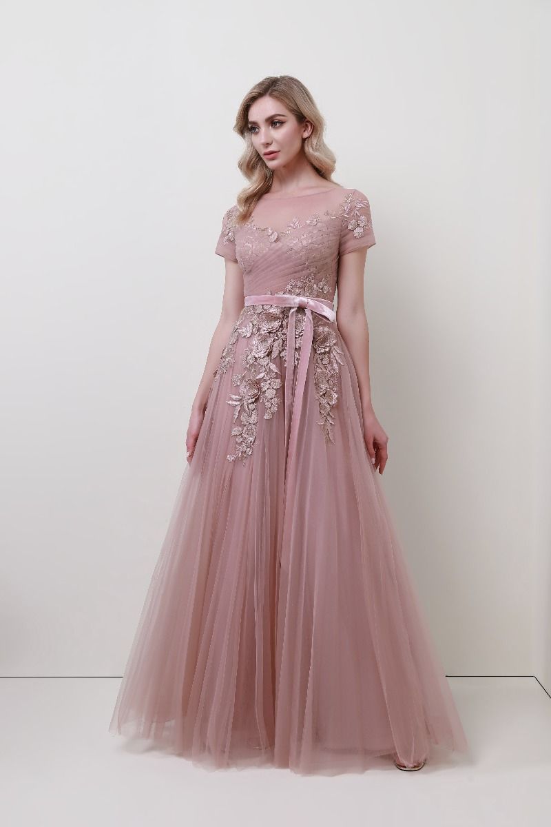 Floral applique crossover dress  