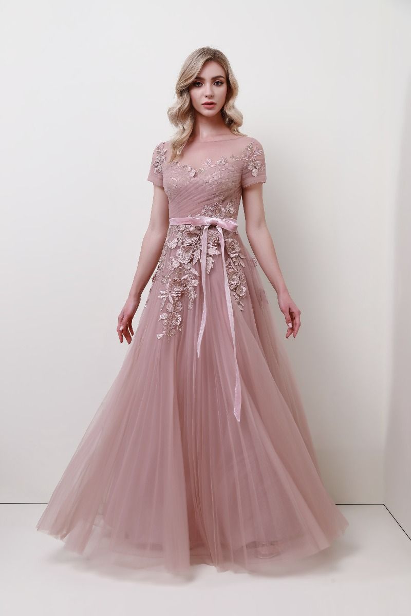 Floral applique crossover dress  