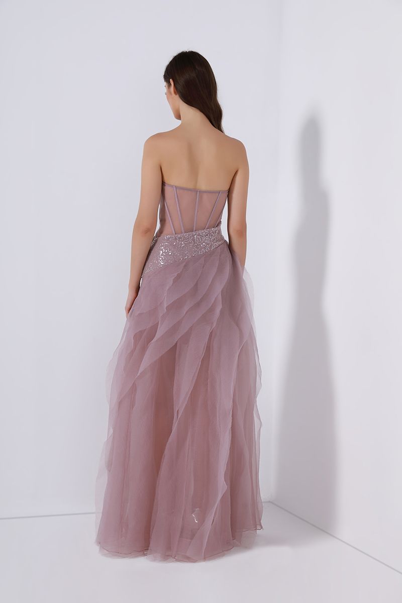 Sequin embellishment bustier dress