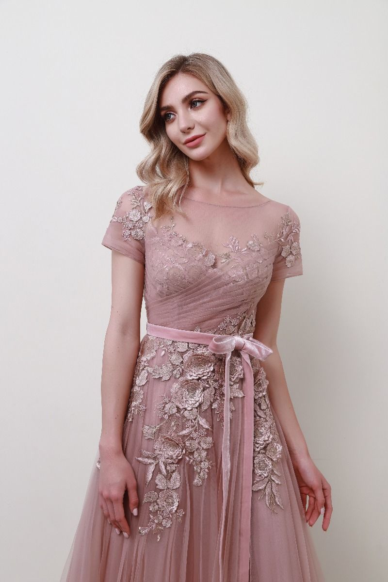 Floral applique crossover dress  