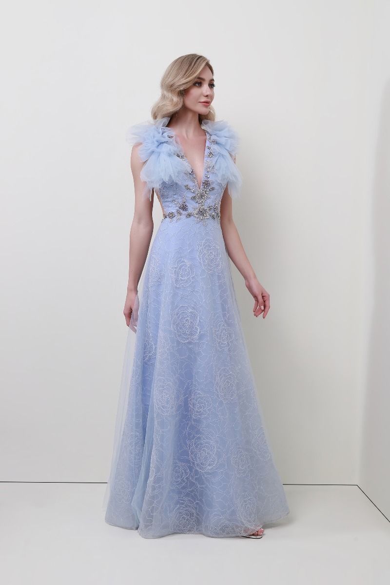 Ruffled shoulders dress