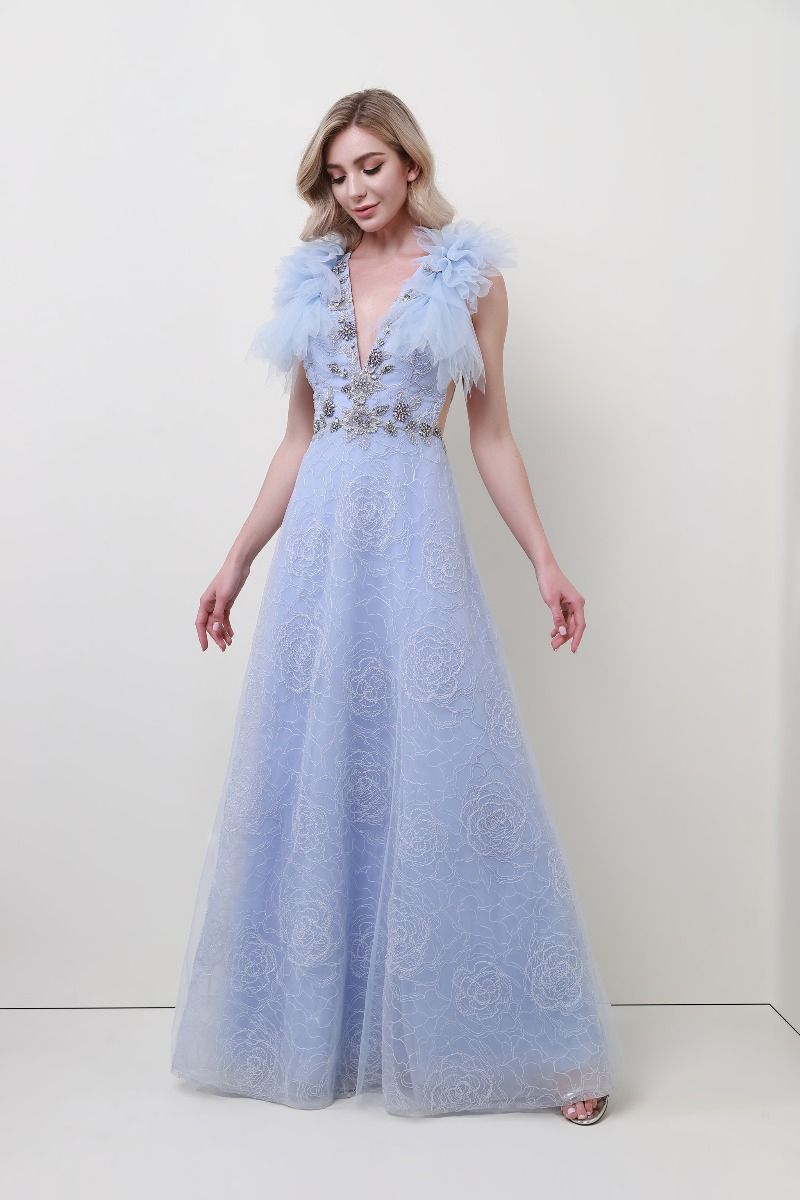 Ruffled shoulders dress
