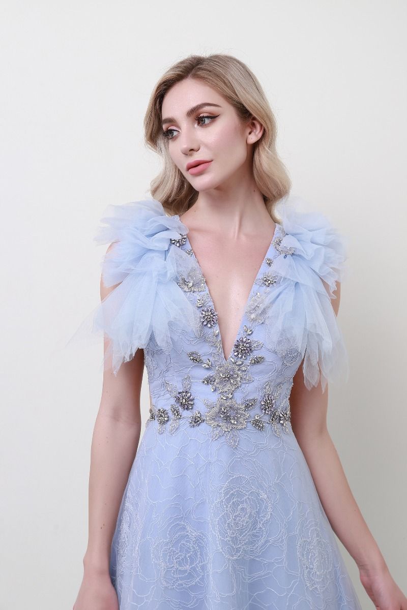 Ruffled shoulders dress