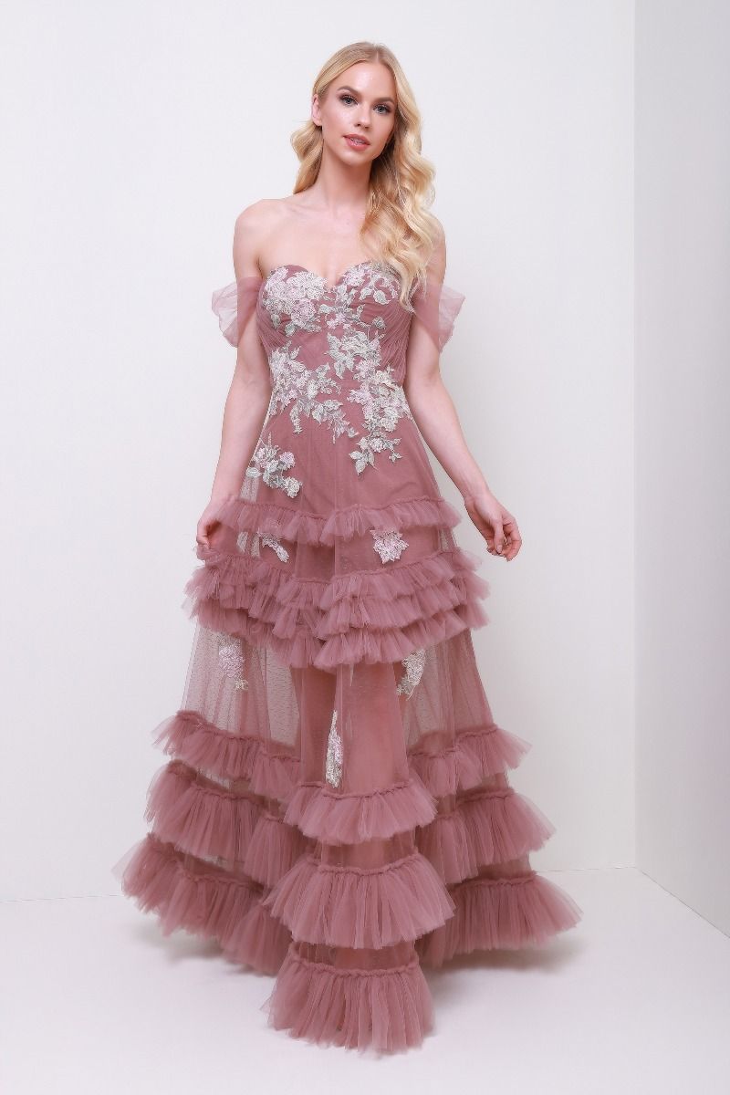 Floral frill trimming dress 