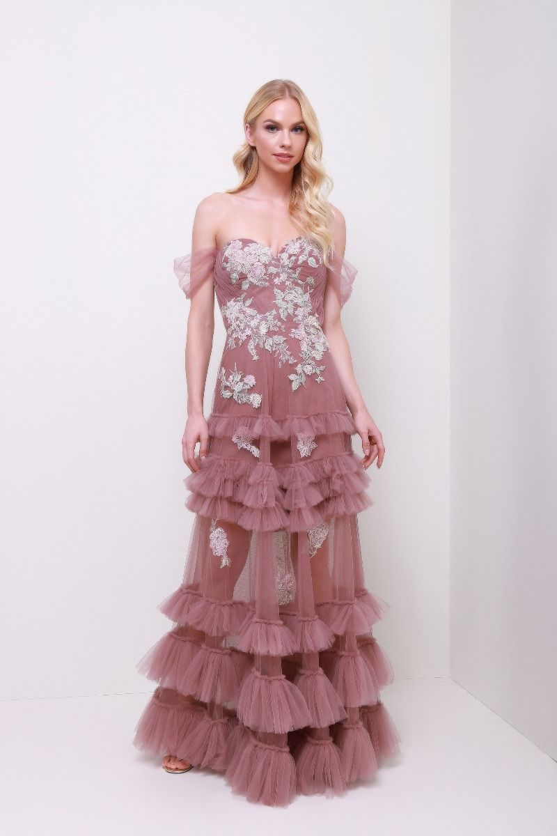 Floral frill trimming dress 