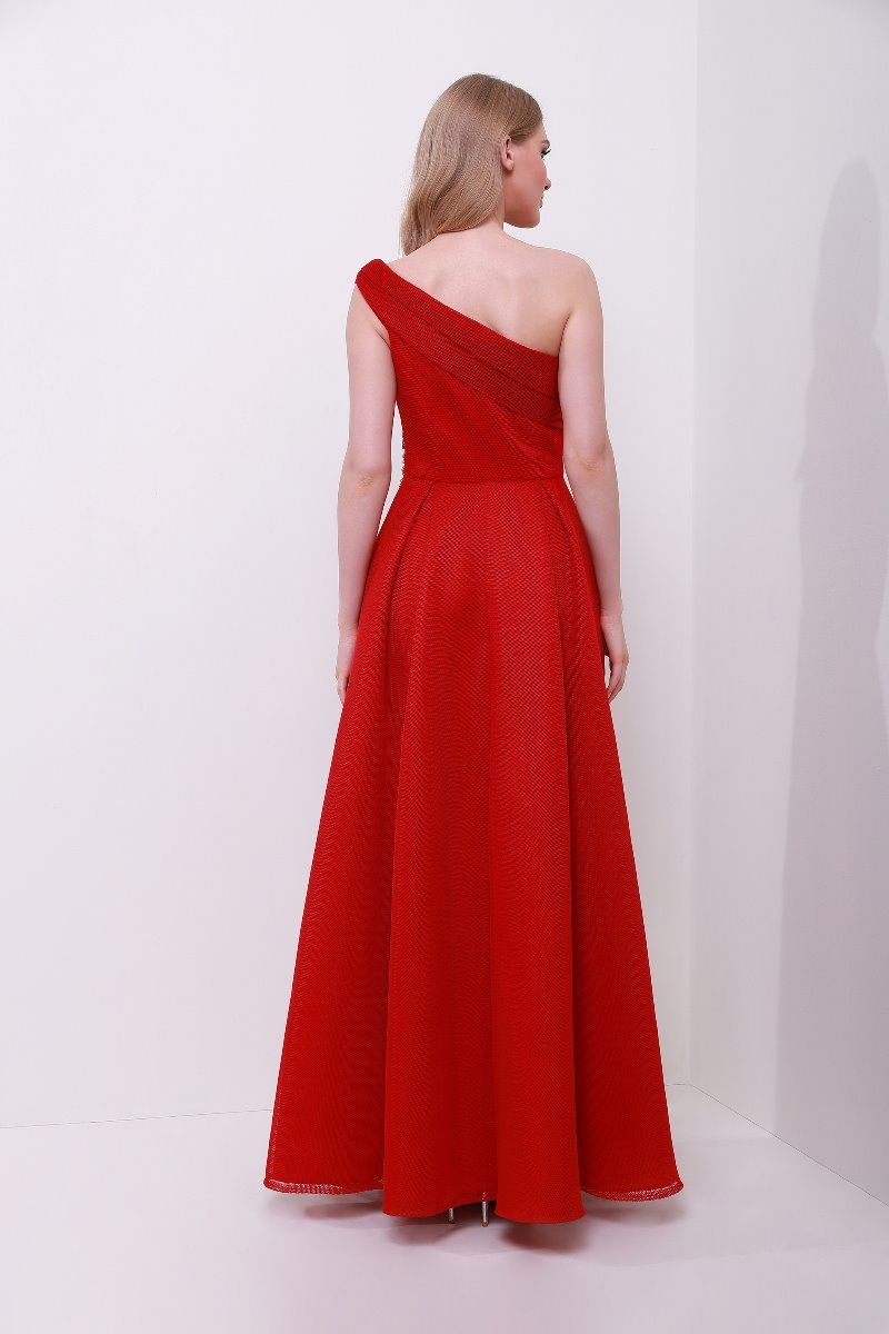 Embellished one-shoulder dress