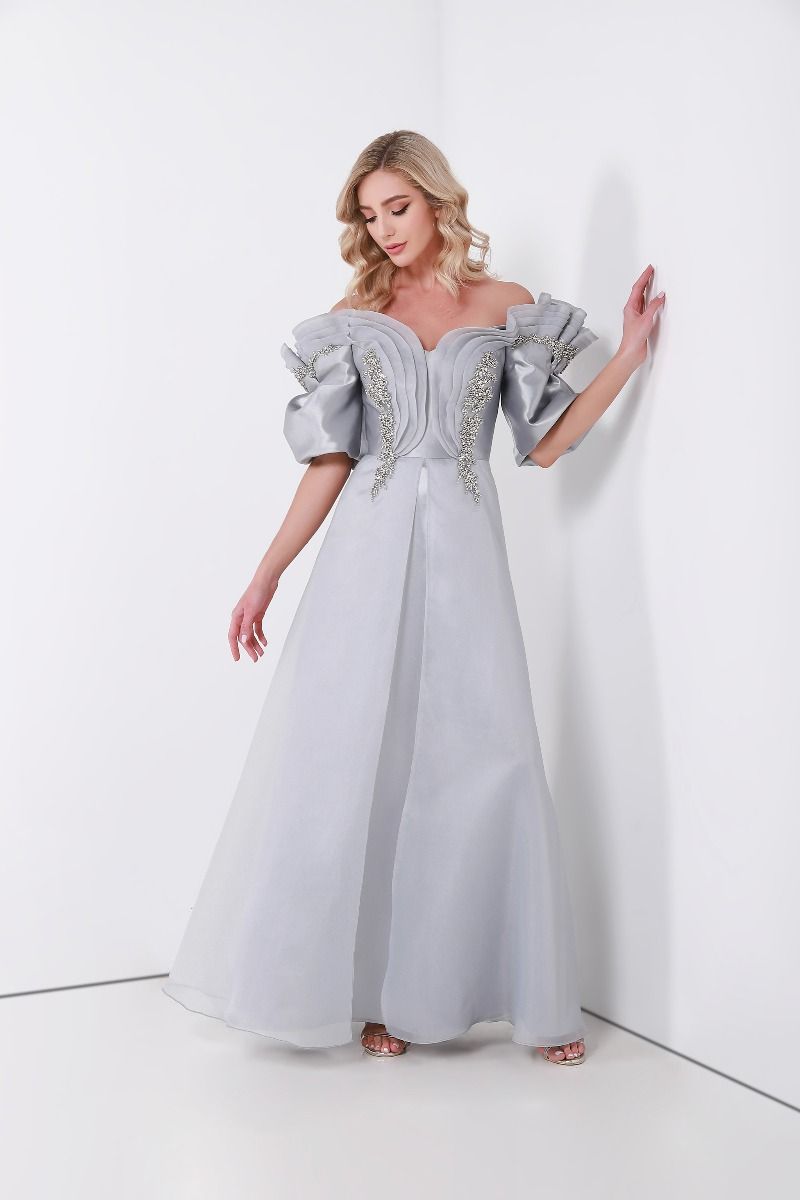 Off shoulder A line dress
