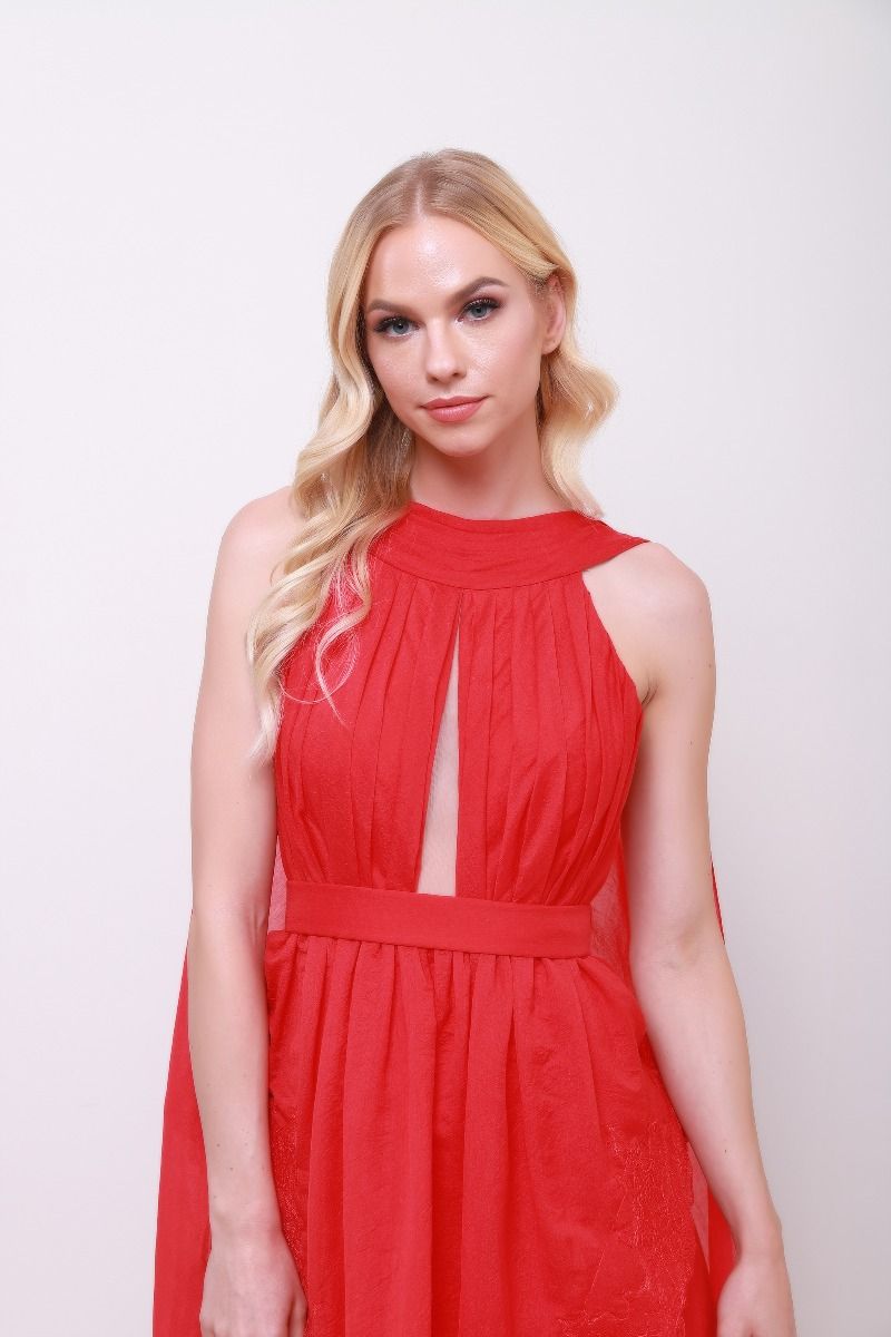 Unique pleated bustier dress