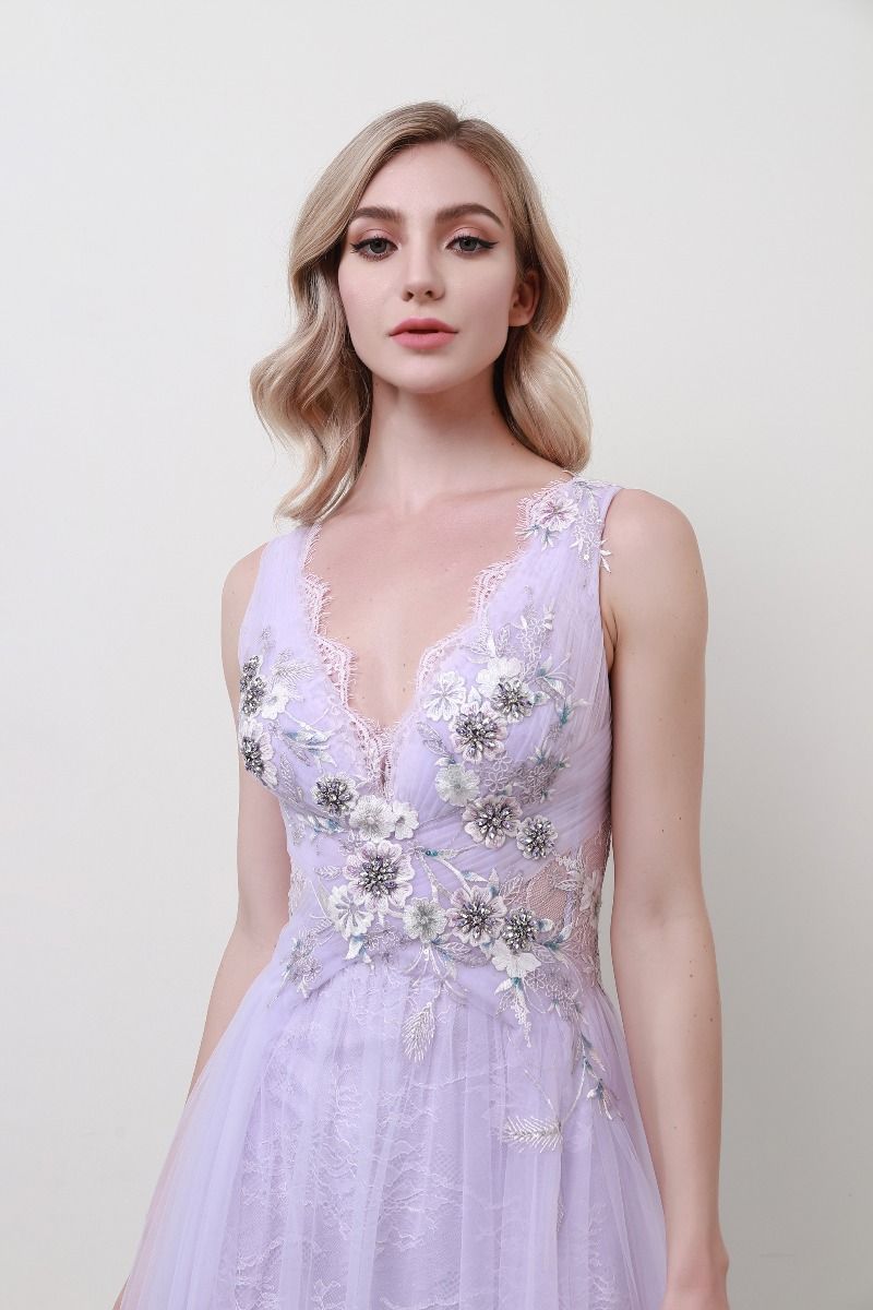 Floral embellished bustier dress