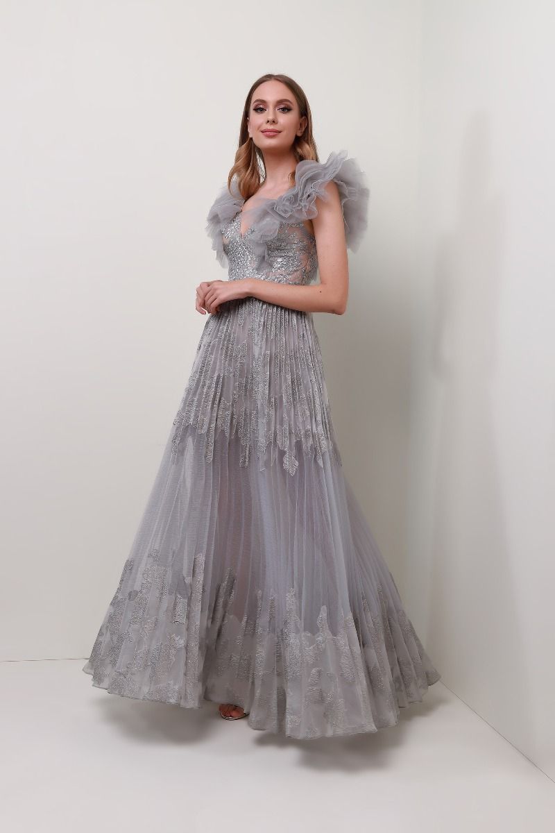 Sequin pleated dress