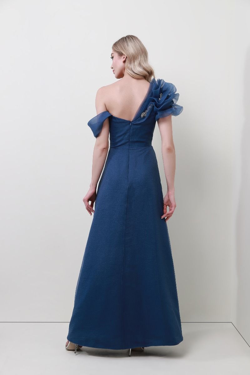 One-shoulder embellished dress