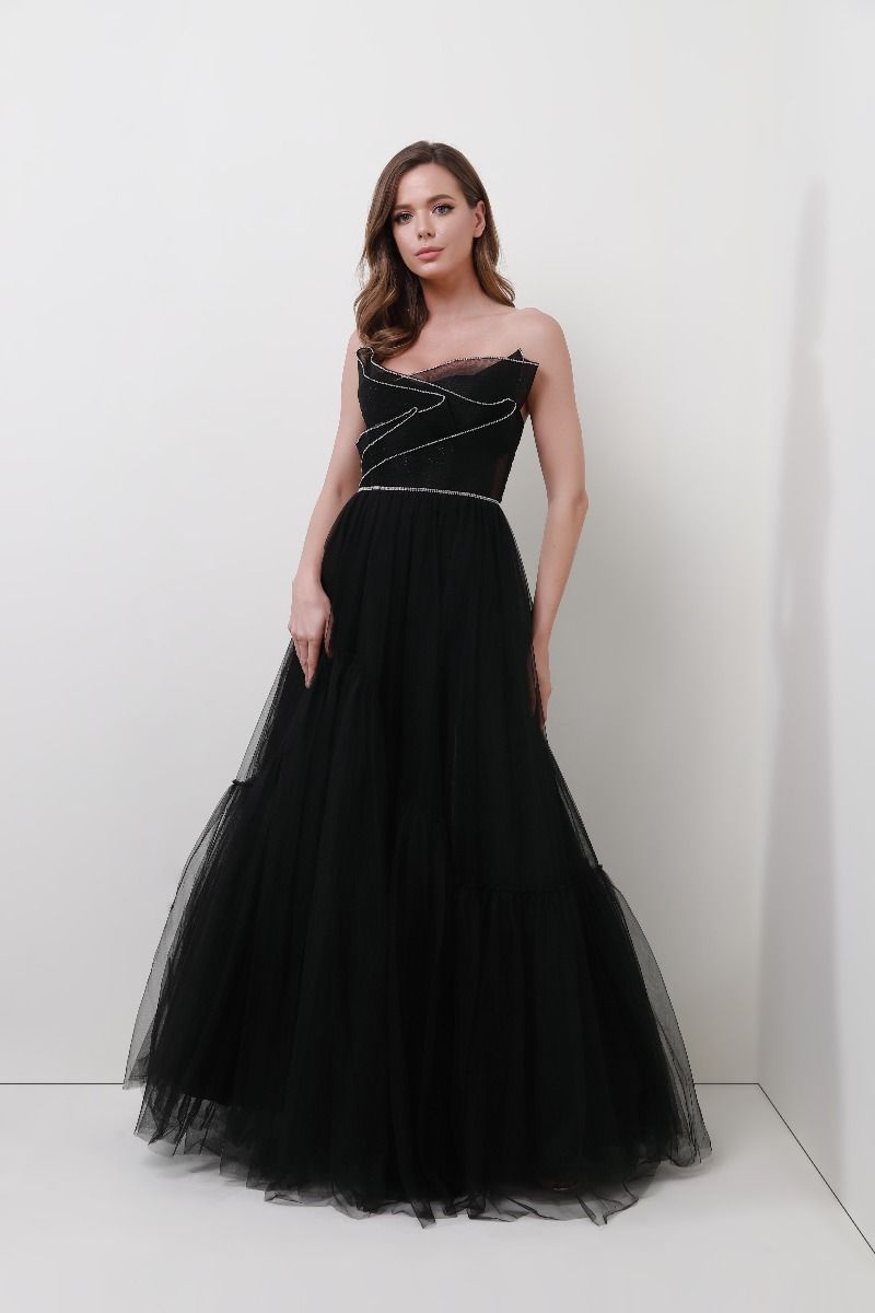Unique folds bustier dress