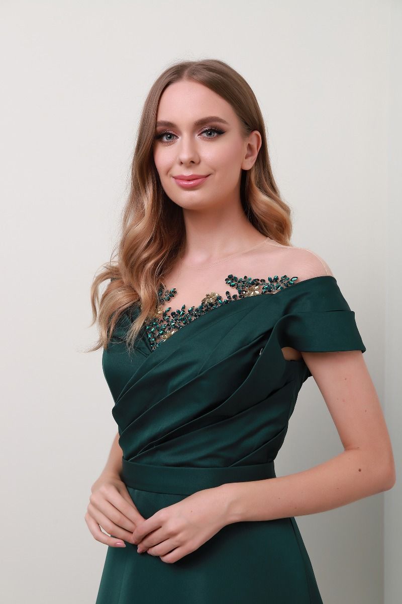 Layered hem satin dress