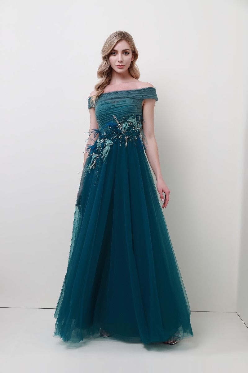 Embellished off-shoulder dress
