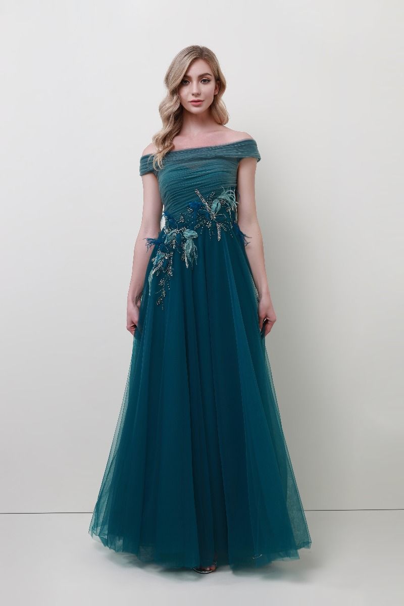 Embellished off-shoulder dress
