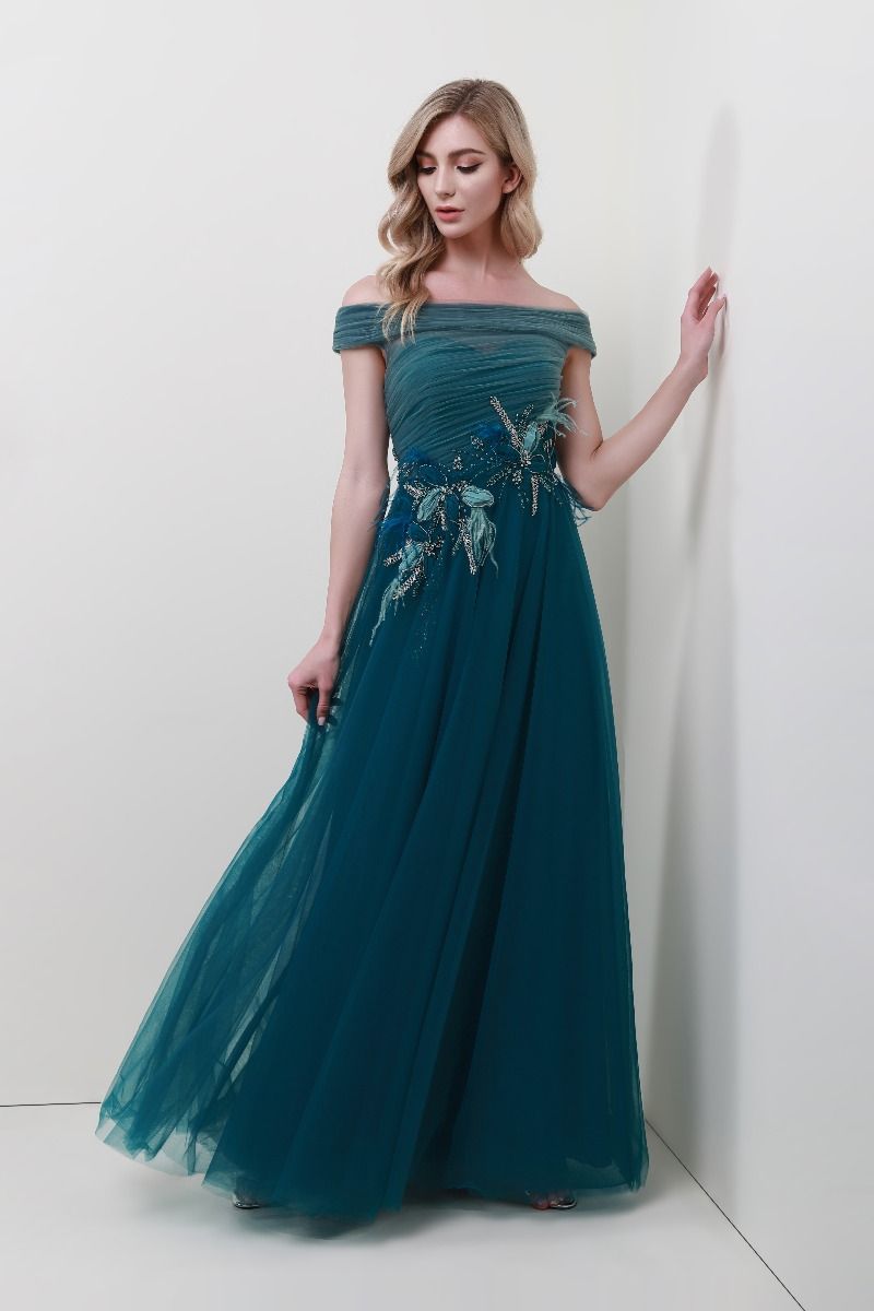 Embellished off-shoulder dress