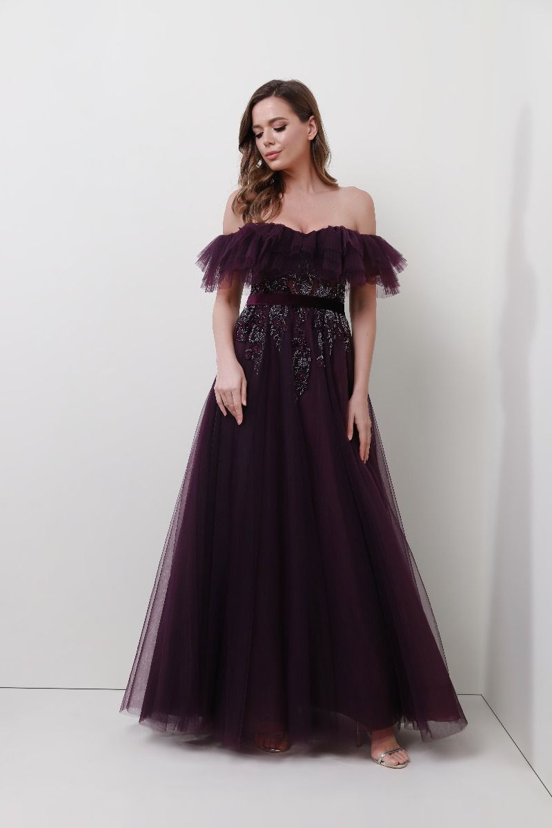 Tiered neckline ruffles dress