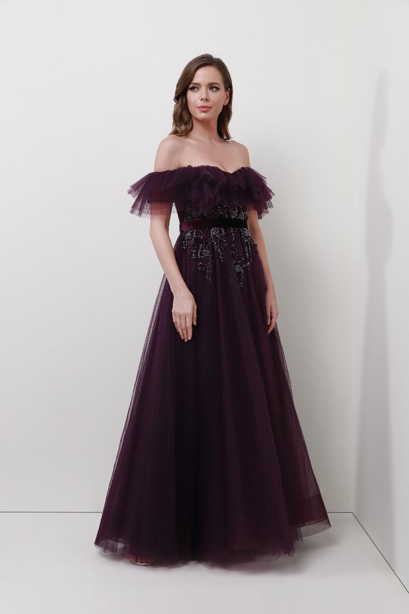 Tiered neckline ruffles dress