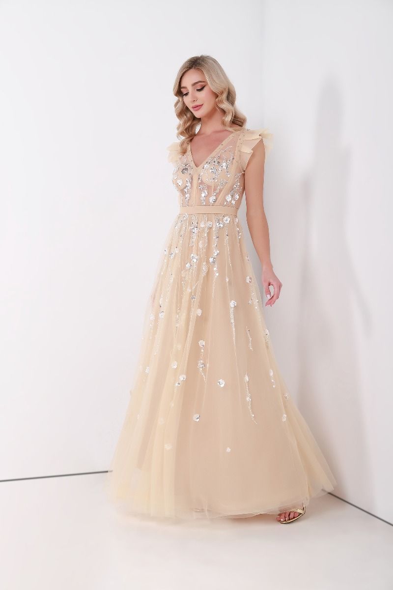 Unique V neck dress