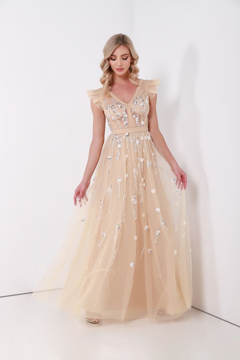 Unique V neck dress