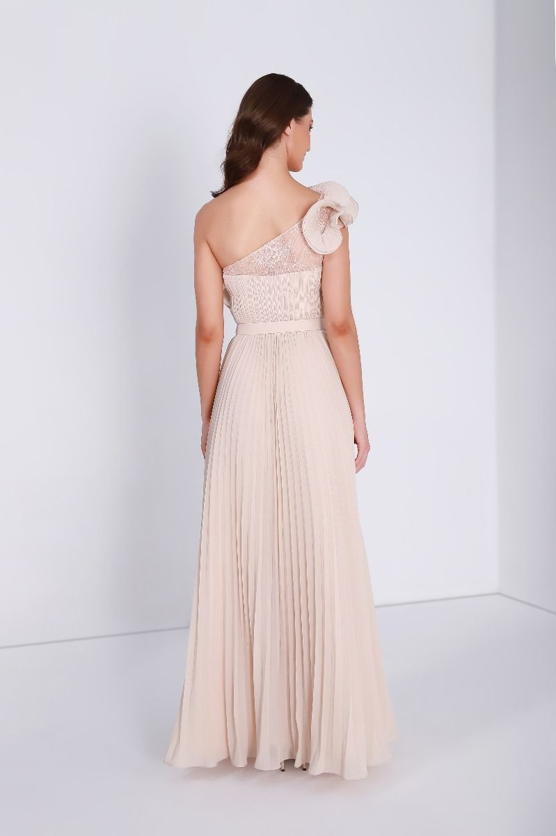 Pleated chiffon dress