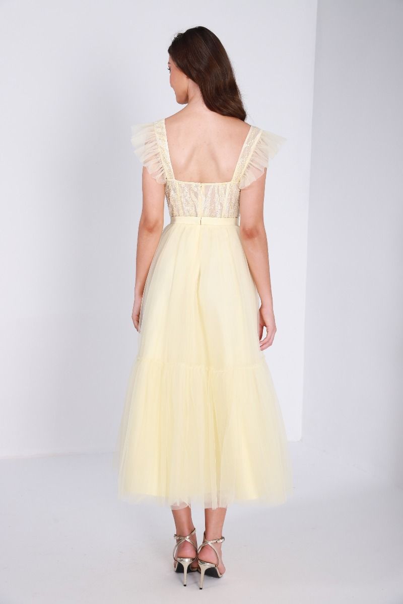 Frill sleeveless dress