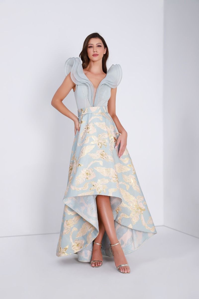 Printed asymmetrical dress