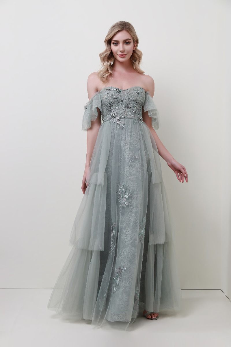 Off shoulder lace inserts dress