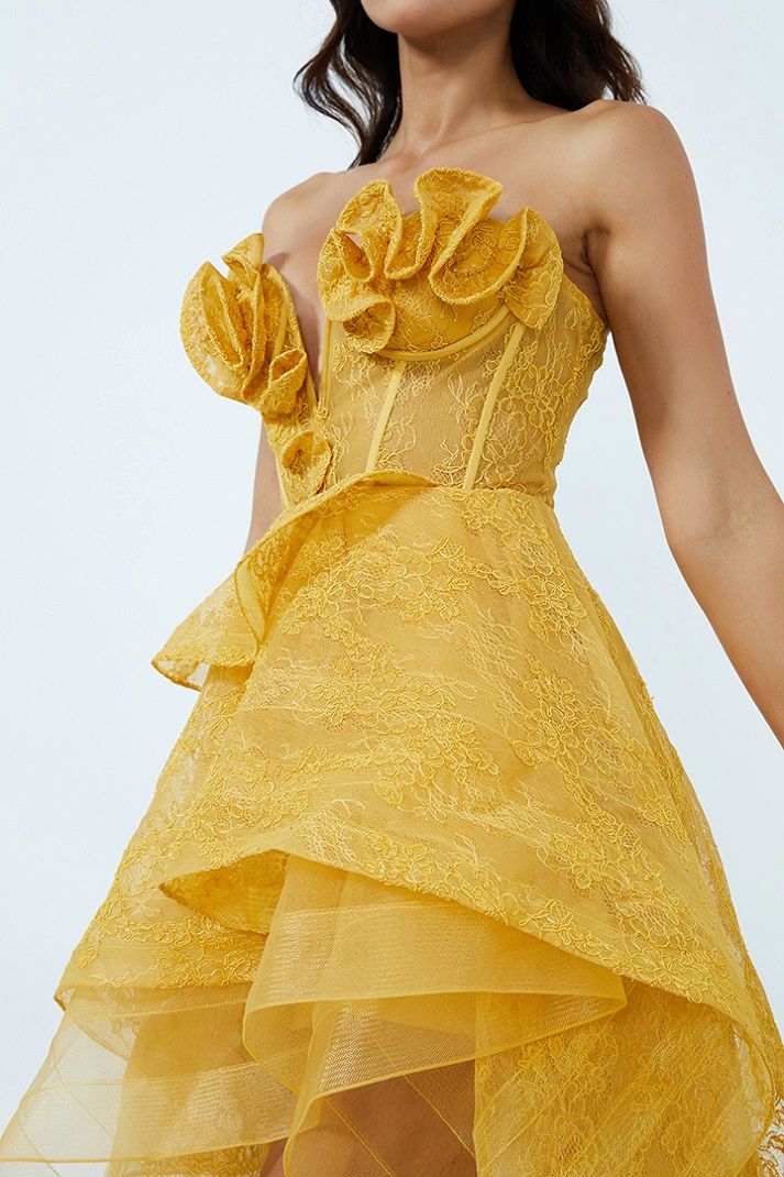 Aysmitrical ruffled dress