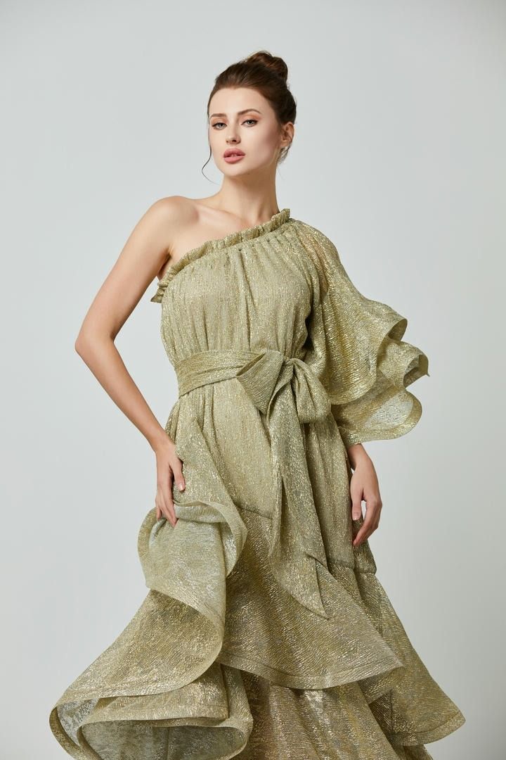 Ruffled mesh dress