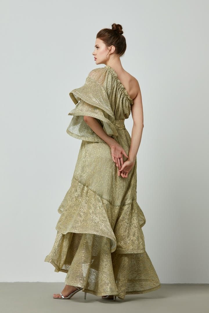 Ruffled mesh dress