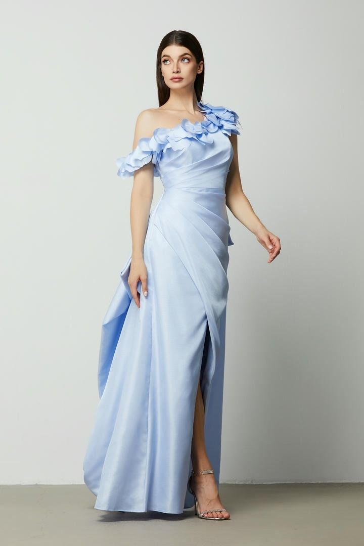Asymmetrical neckline dress