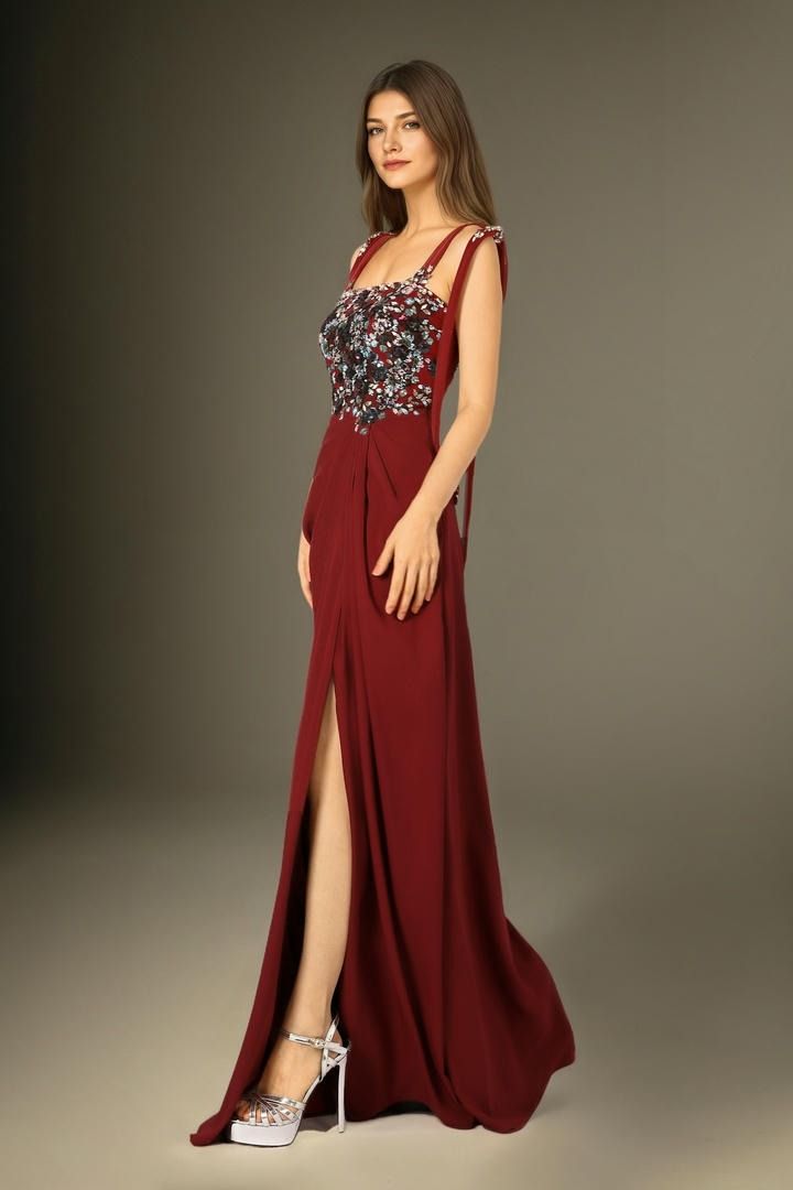 Crimson Bloom Gown