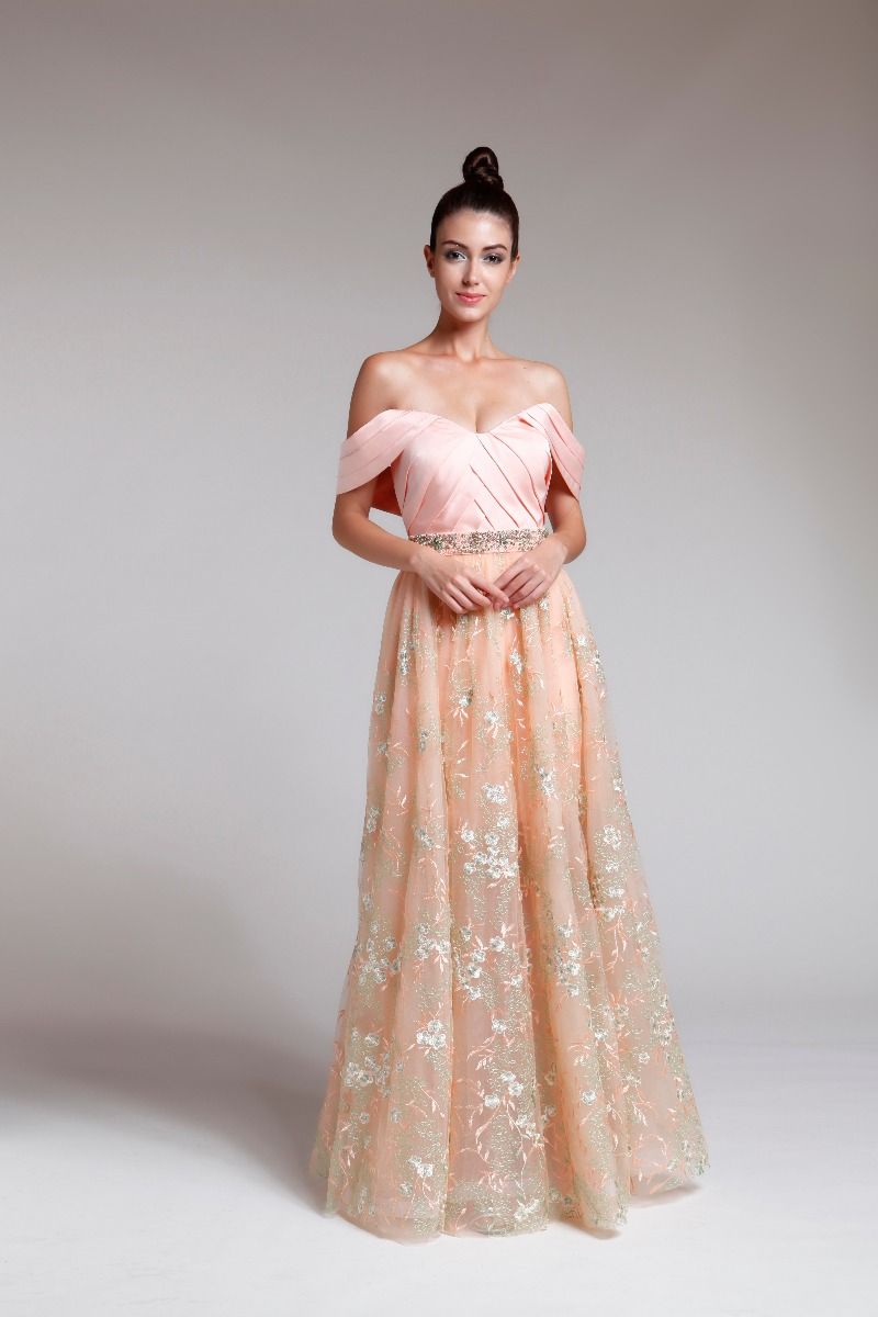 Off shoulder lace inserts dress