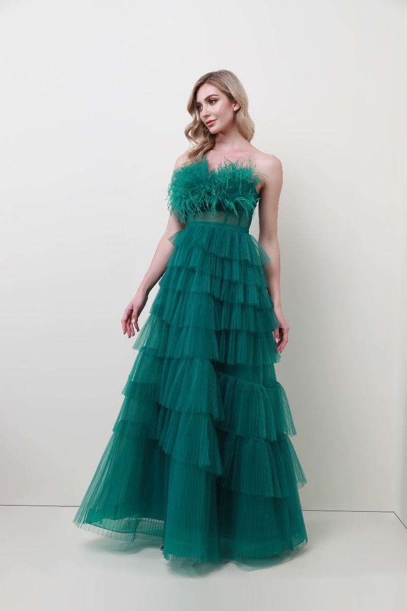 Feathers bustier dress