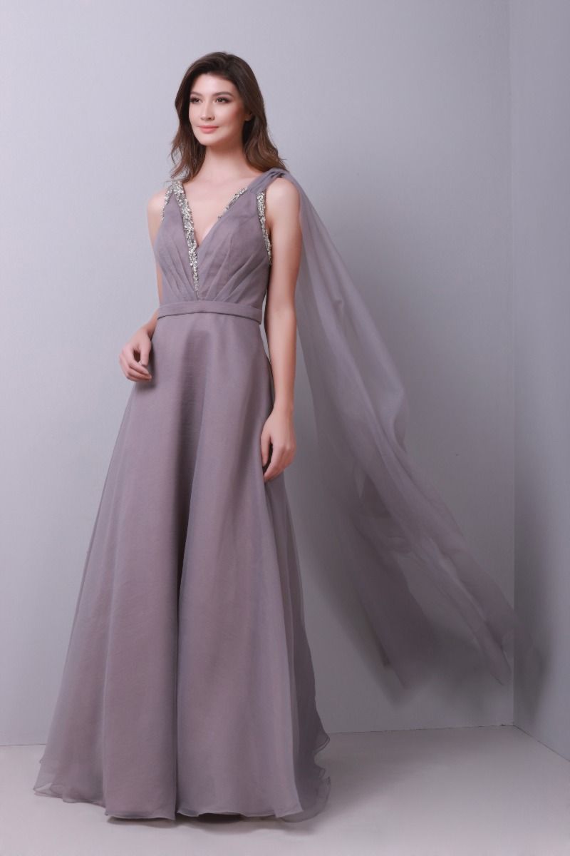 Embellished organza dress
