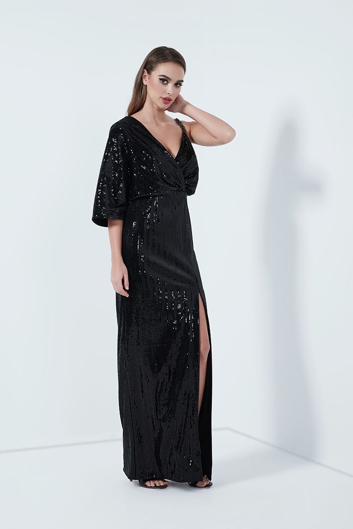 One-shoulder sequins dress