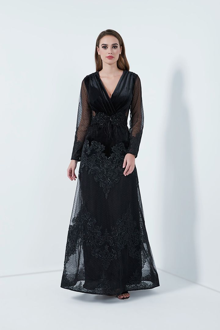 Velvet black dress
