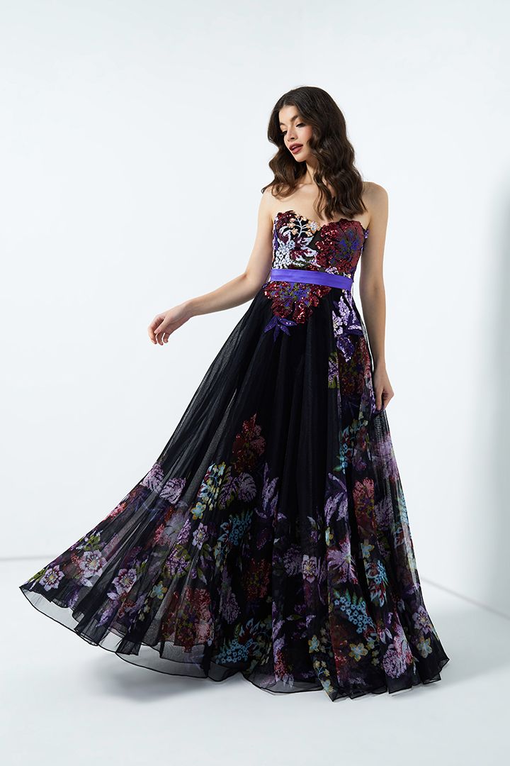 Sequins floral dress