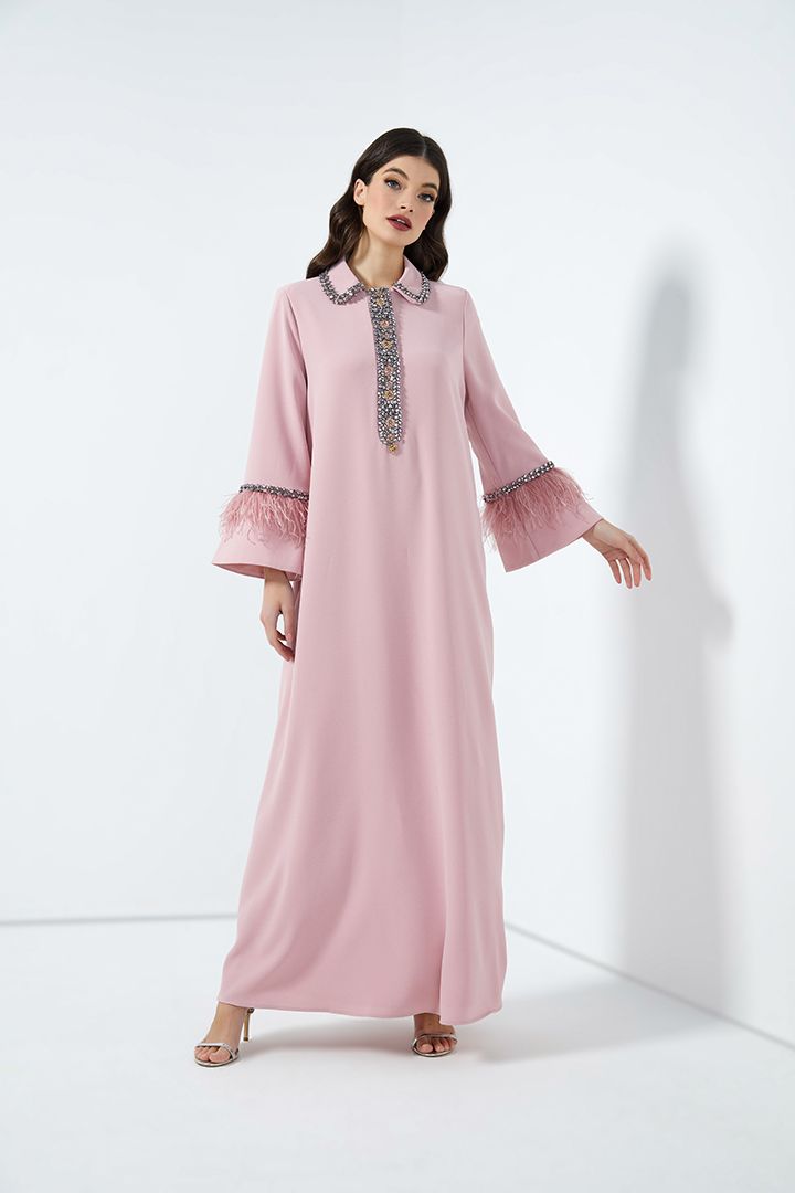 Collared embellished Kaftan