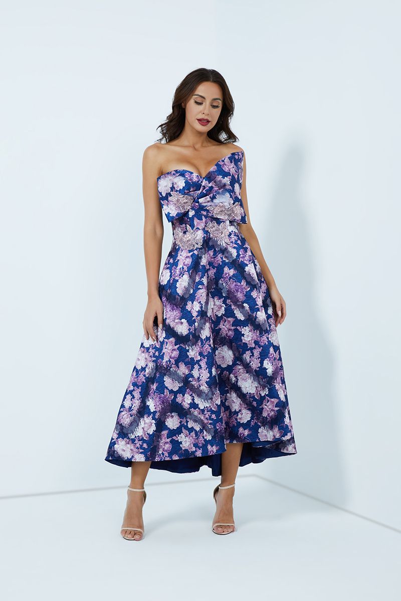 Brocade floral dress