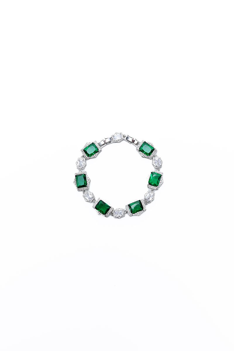 Green rhinestone bracelet