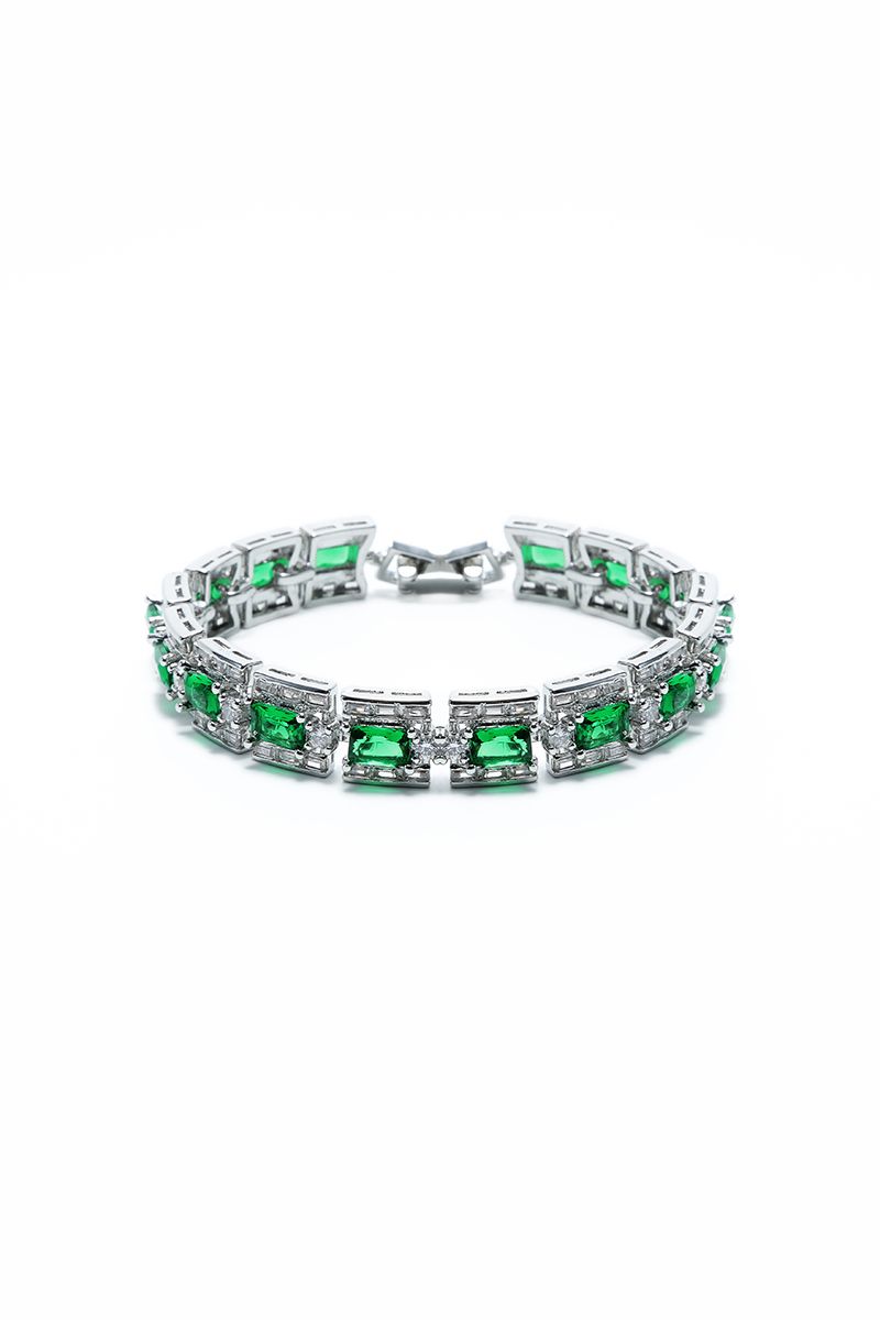 Green rhinestone bracelet