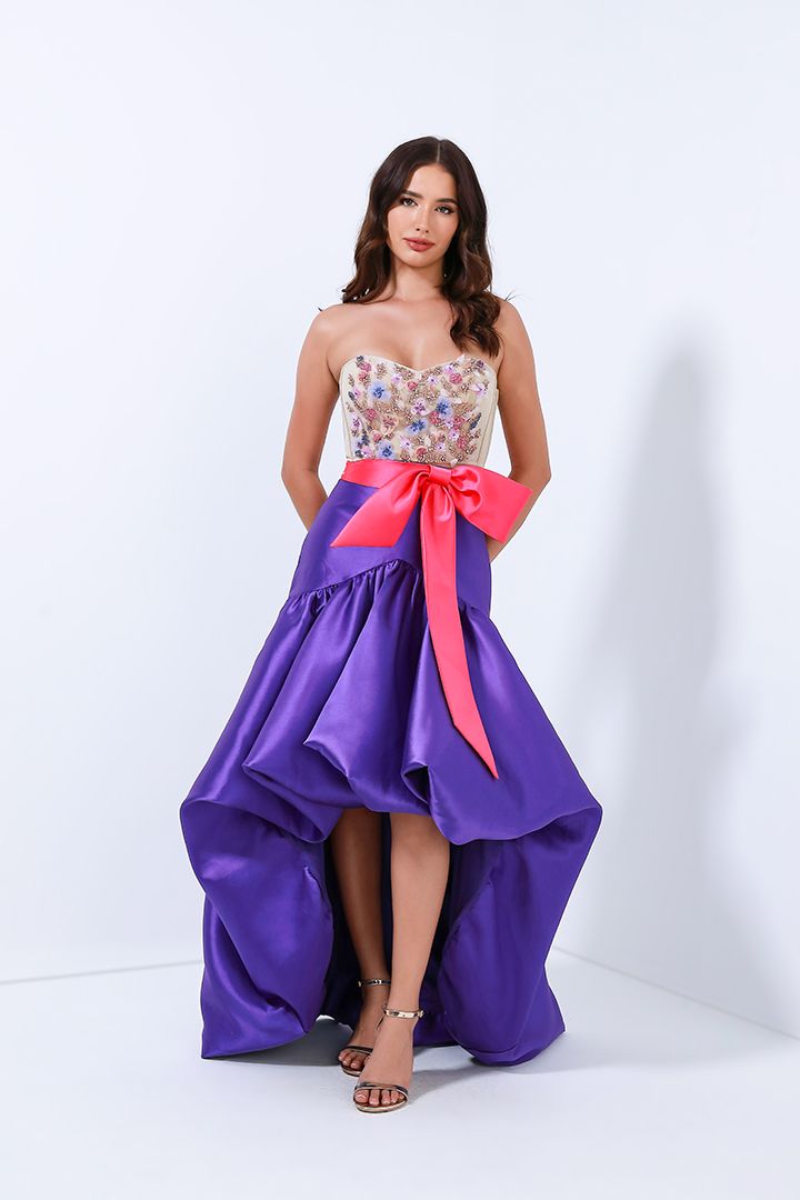 High low belted dress