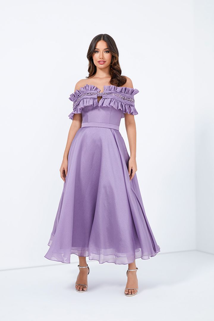 Off-shoulder unique dress