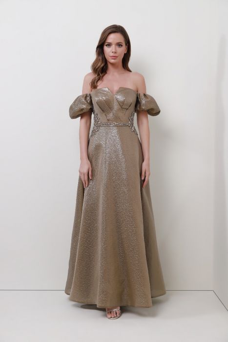 metallic embellished dress