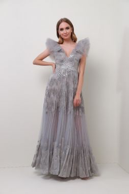 sequin pleated dress